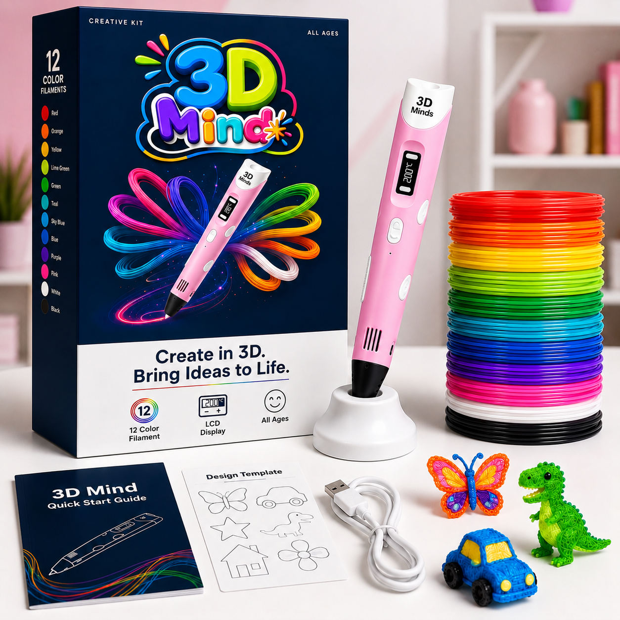 ๐ข๐ข 50% OFF! โฐ MindSparkโข 3D Printing Pen Set