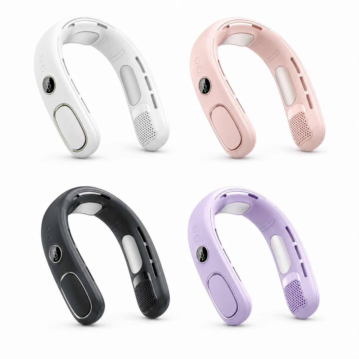 Portable Neck Fan, Hands Free Bladeless Fan, 5 Speeds, 4000 mAh Battery Operated Wearable Personal Fan, Twistable, Rechargeable