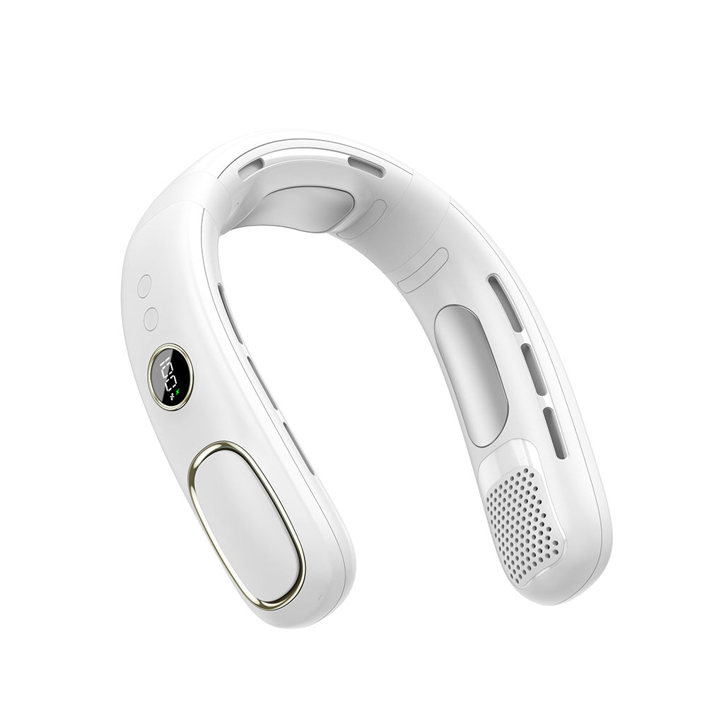 Portable Neck Fan, Hands Free Bladeless Fan, 5 Speeds, 4000 mAh Battery Operated Wearable Personal Fan, Twistable, Rechargeable