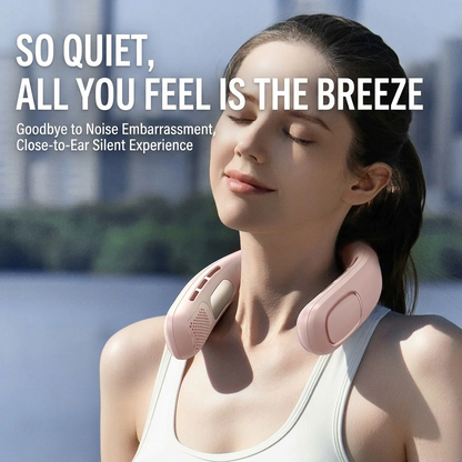Portable Neck Fan, Hands Free Bladeless Fan, 5 Speeds, 4000 mAh Battery Operated Wearable Personal Fan, Twistable, Rechargeable