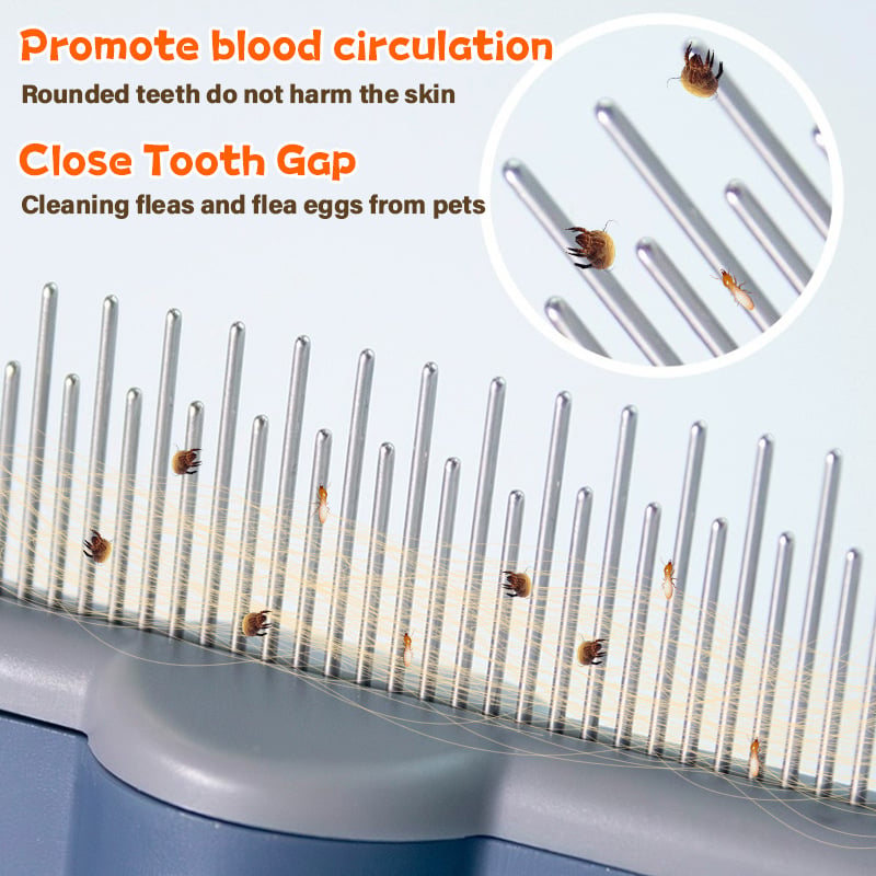 🔥3-in-1 NanoCare Pet Flea Comb Grooming Brush ☑️ Removes Fleas, Cleans Fur & Massages Skin