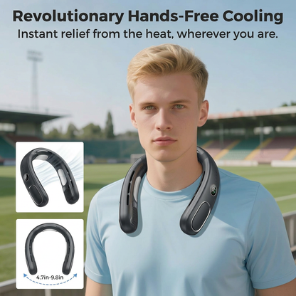 Portable Neck Fan, Hands Free Bladeless Fan, 5 Speeds, 4000 mAh Battery Operated Wearable Personal Fan, Twistable, Rechargeable