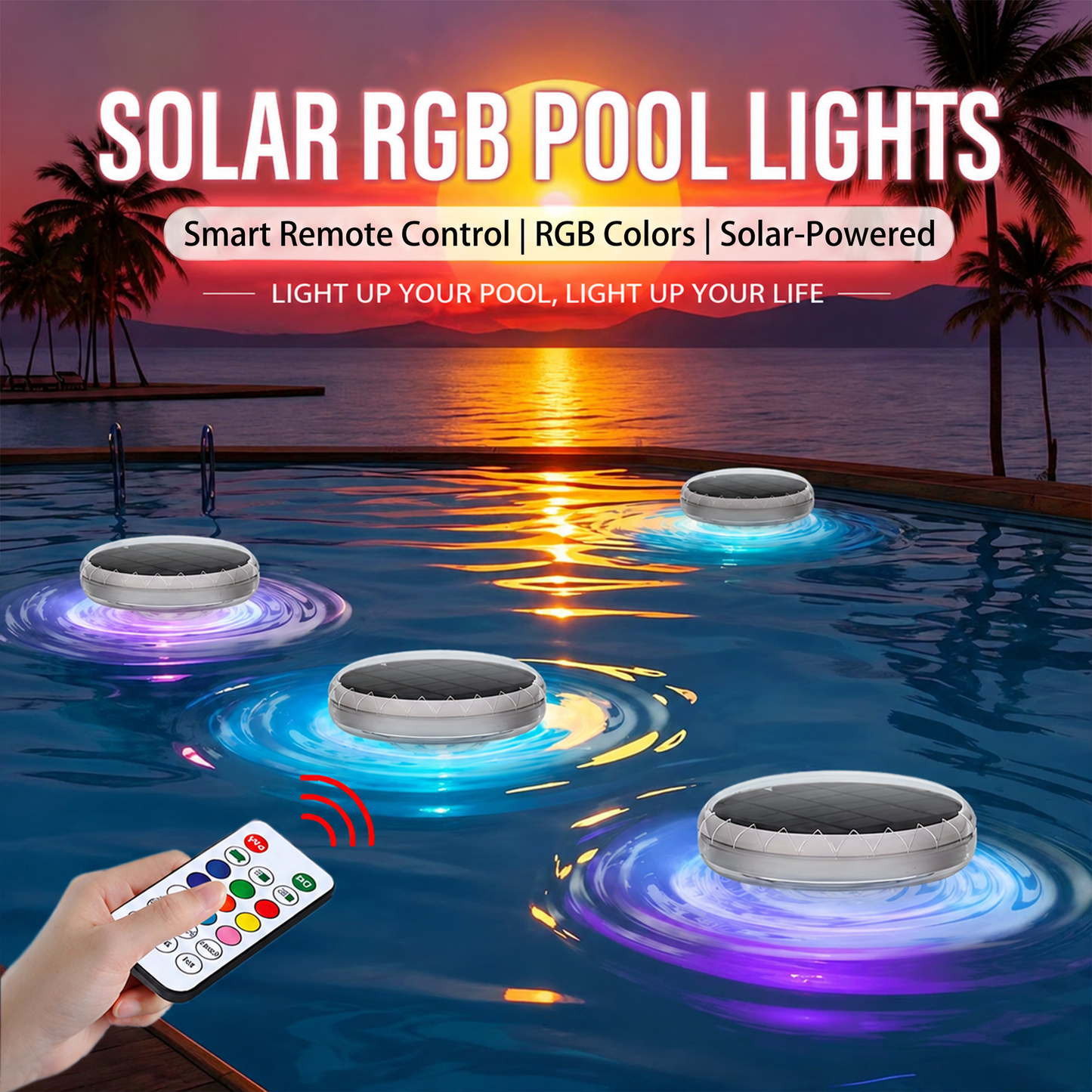 🐟𝓢𝓲𝓶𝓹𝓵𝔂𝓓𝓪𝓲𝓵𝔂® Solar Floating Pool Light with Magical Fish Projection 🌊💡