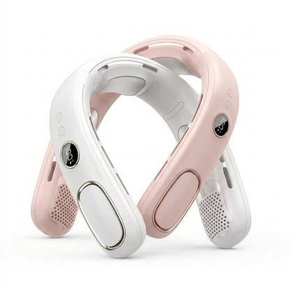 Portable Neck Fan, Hands Free Bladeless Fan, 5 Speeds, 4000 mAh Battery Operated Wearable Personal Fan, Twistable, Rechargeable