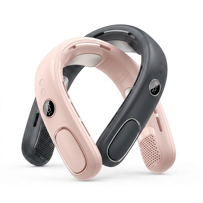 Portable Neck Fan, Hands Free Bladeless Fan, 5 Speeds, 4000 mAh Battery Operated Wearable Personal Fan, Twistable, Rechargeable