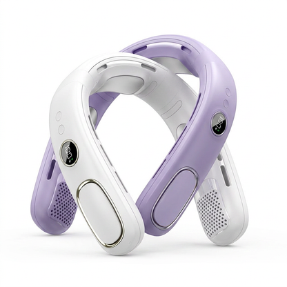 Portable Neck Fan, Hands Free Bladeless Fan, 5 Speeds, 4000 mAh Battery Operated Wearable Personal Fan, Twistable, Rechargeable